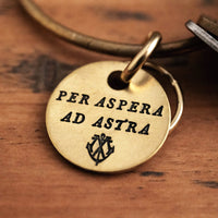 Brass Coin Keychain - Choose A Motto