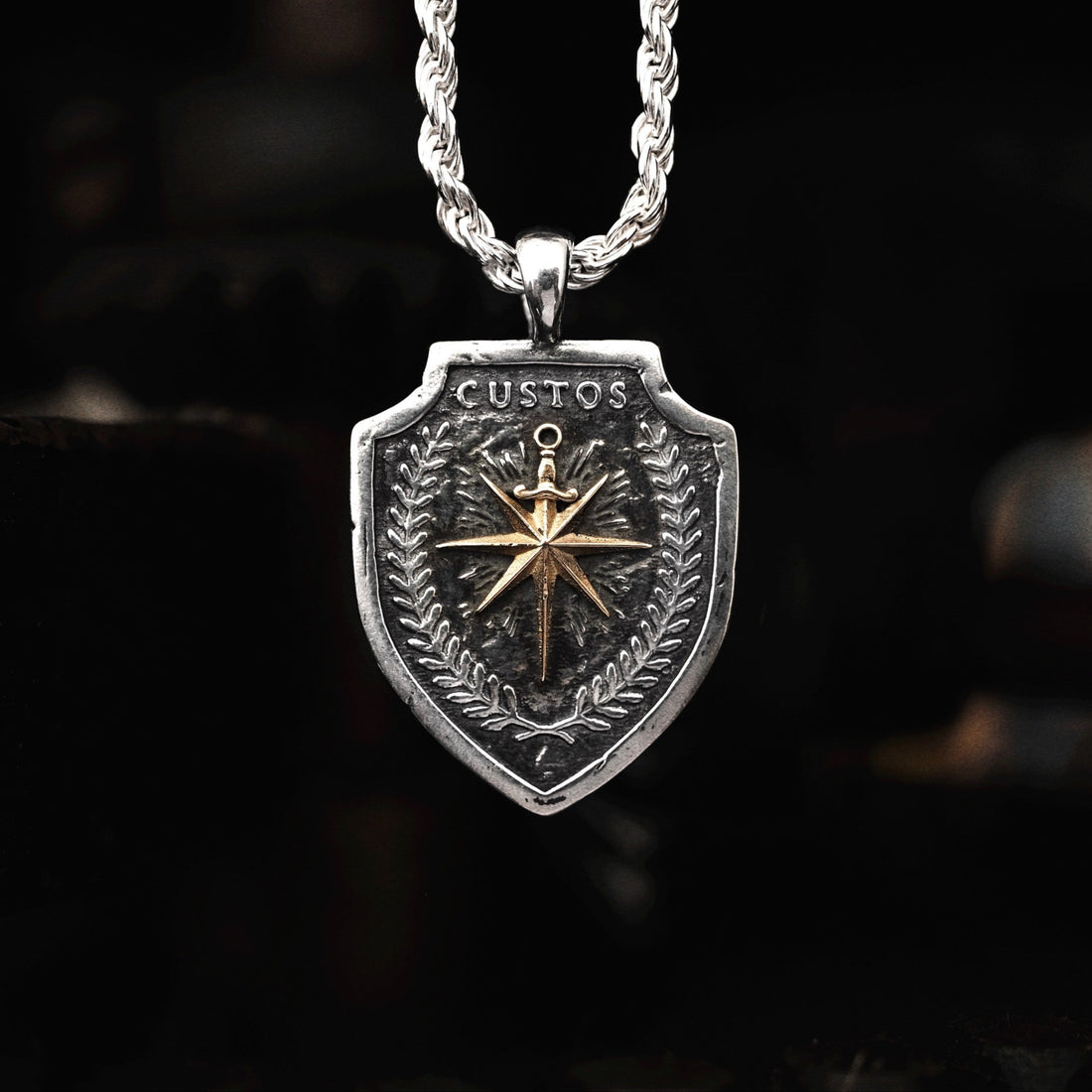 SHIELD OF FATHERHOOD - 14K Gold Inlaid North Star Dagger
