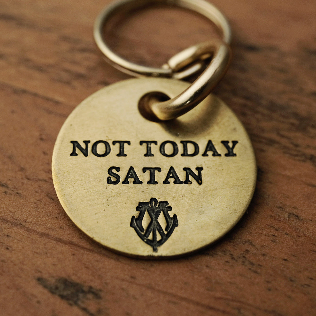 Brass Coin Keychain - Choose A Motto