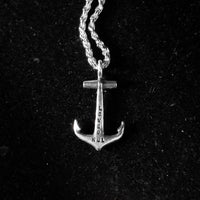 Sterling Silver Mini Anchor Necklace - Custom Stamp Option